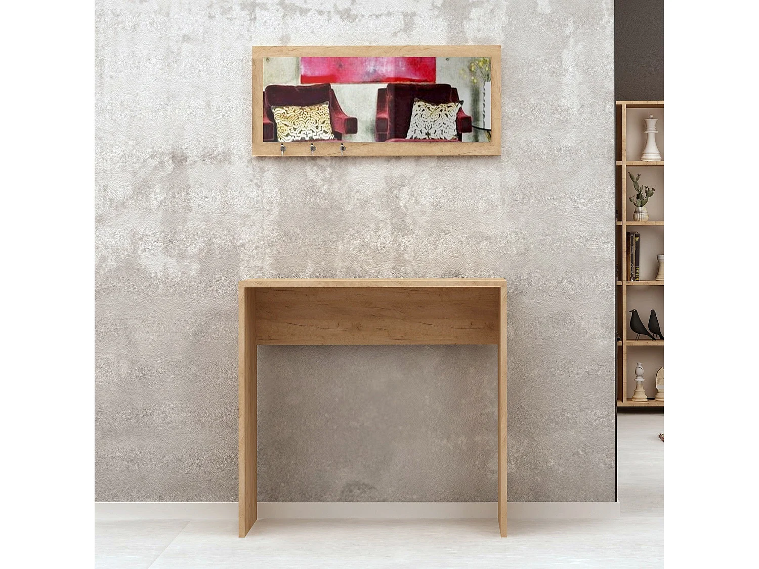 Aparador de Carvalhos – 80 cm x 82 cm x 30 cm – Carvalho – Painéis de Partículas com Revestimento em Melamina