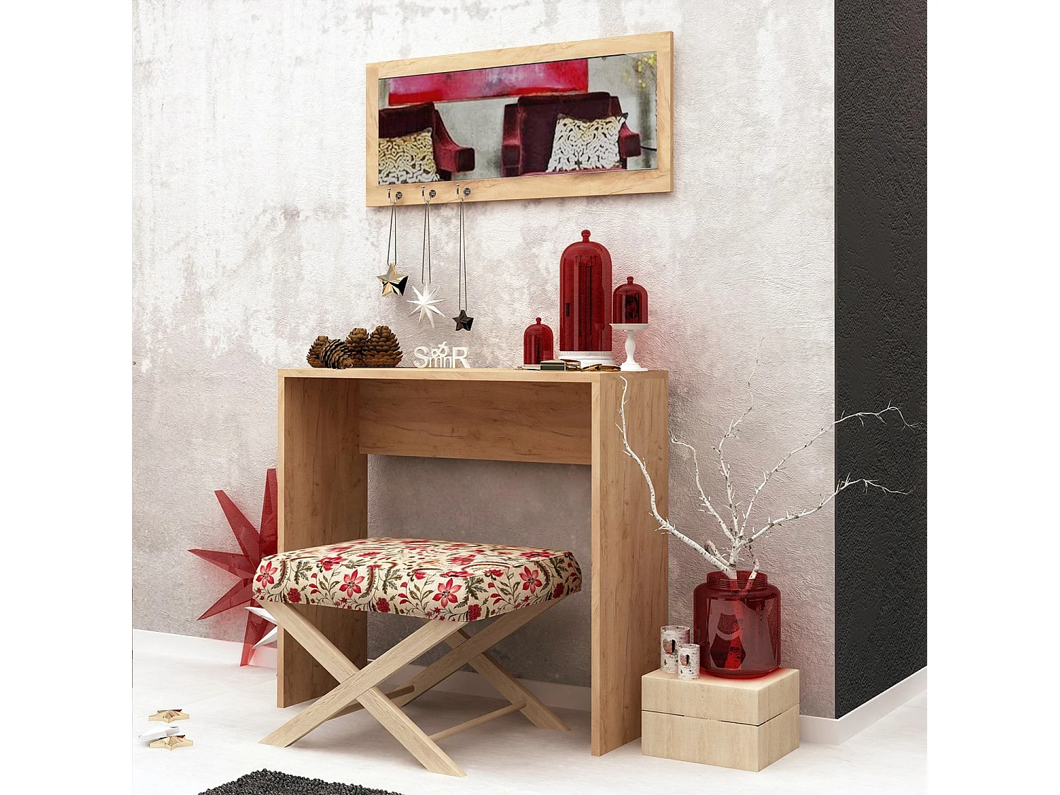 Aparador de Carvalhos – 80 cm x 82 cm x 30 cm – Carvalho – Painéis de Partículas com Revestimento em Melamina