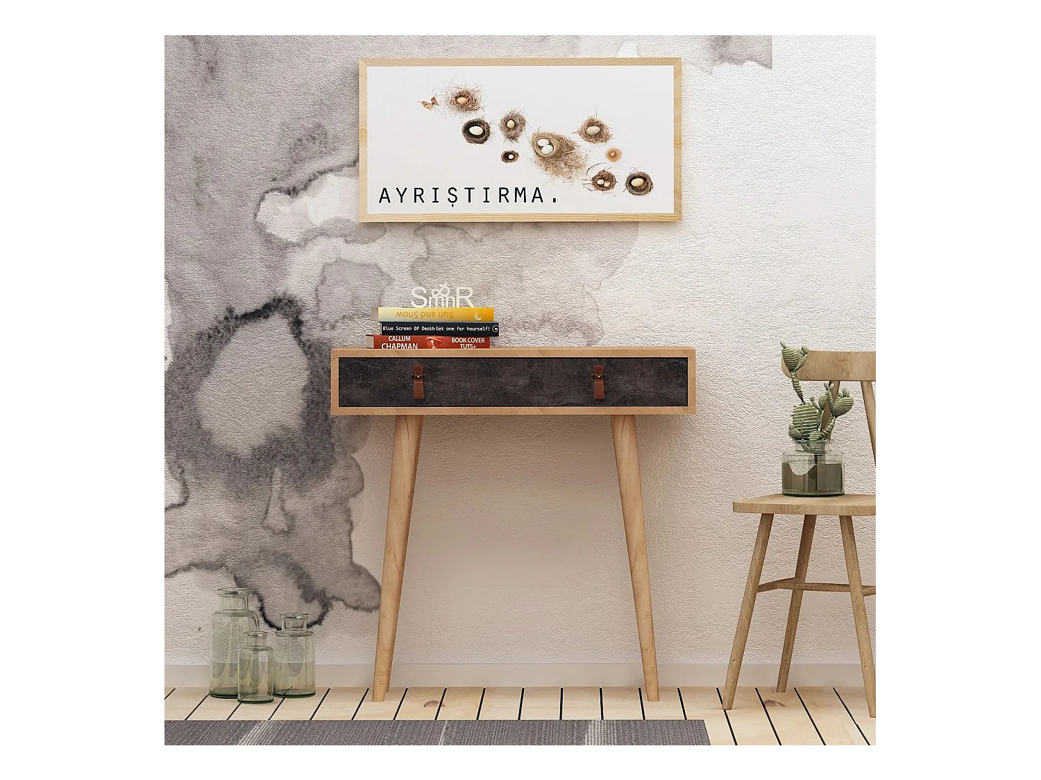 Consola Illas color roble Gris oscuro