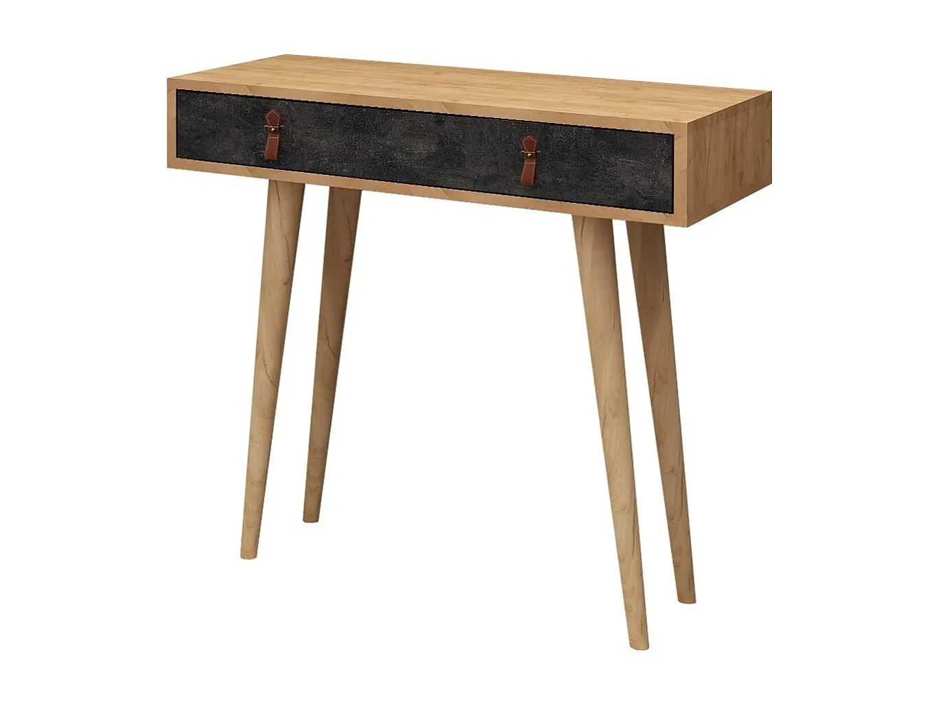 Aparador – 80cm x 87.6cm x 30cm – Carvalho e Cinzento Escuro – Melamina