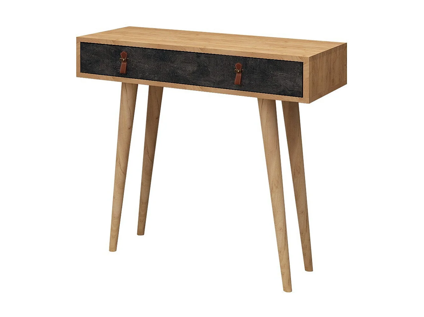 Aparador – 80cm x 87.6cm x 30cm – Carvalho e Cinzento Escuro – Melamina