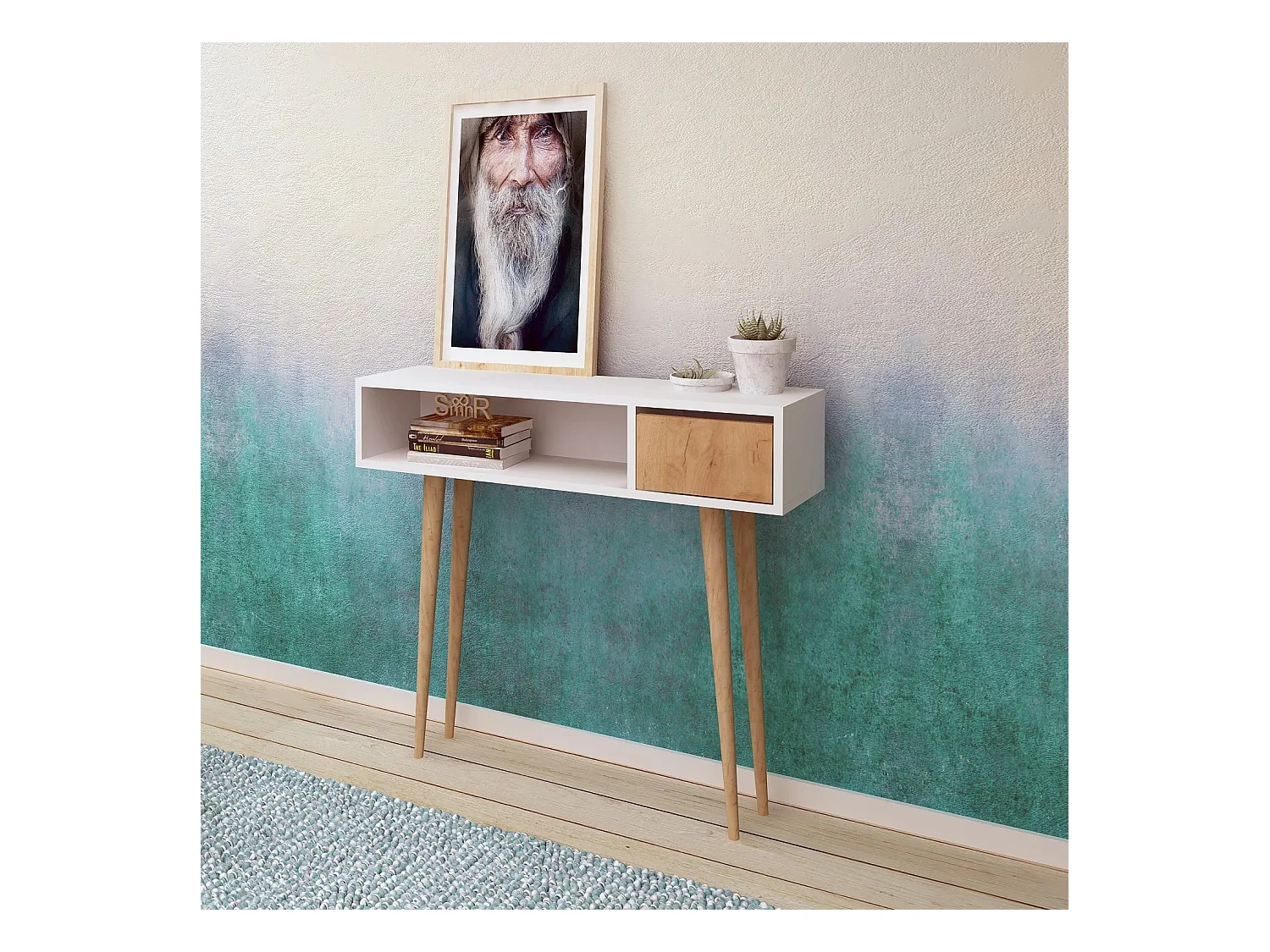 Consola Kiogi color roble Blanco