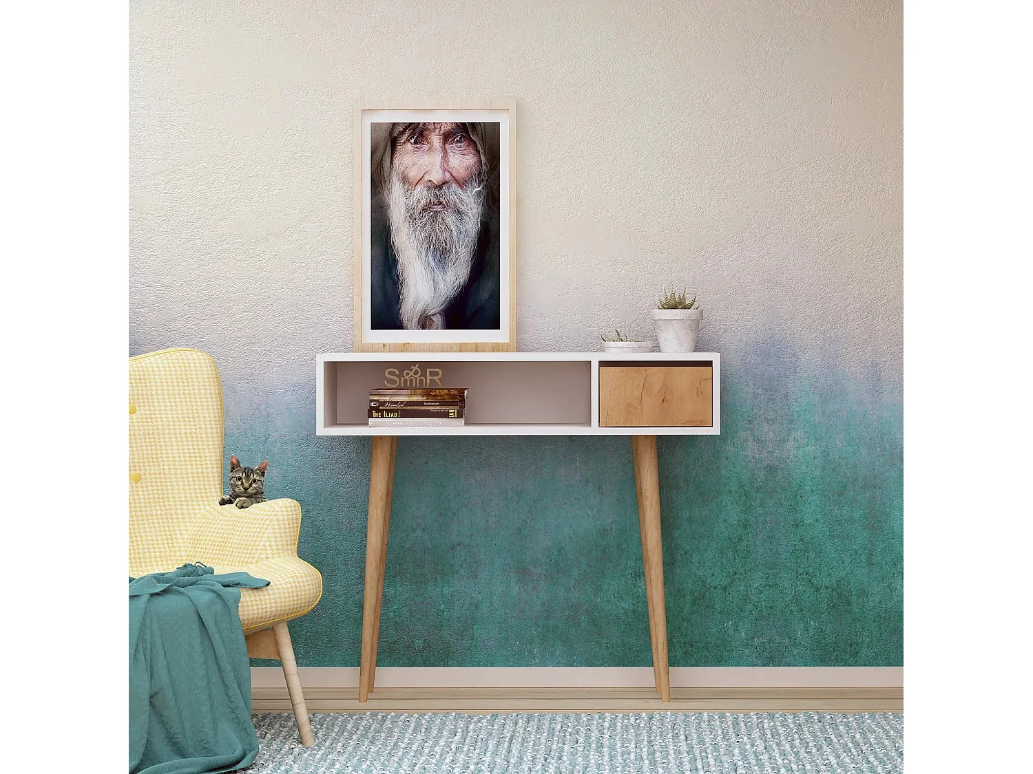 Consola Kiogi color roble Blanco