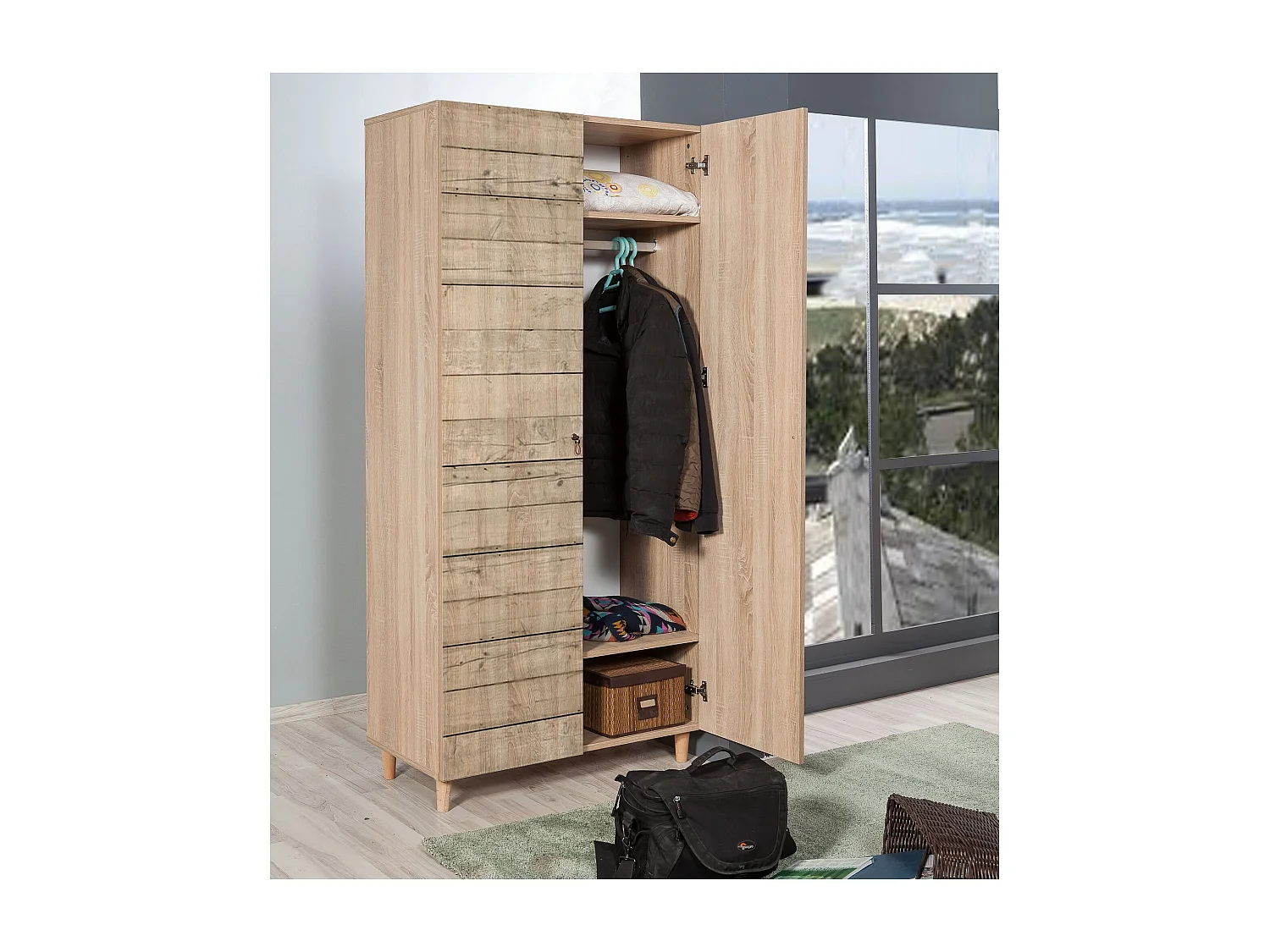 Armario Stil-728 sonoma color roble 150x160x34 cm