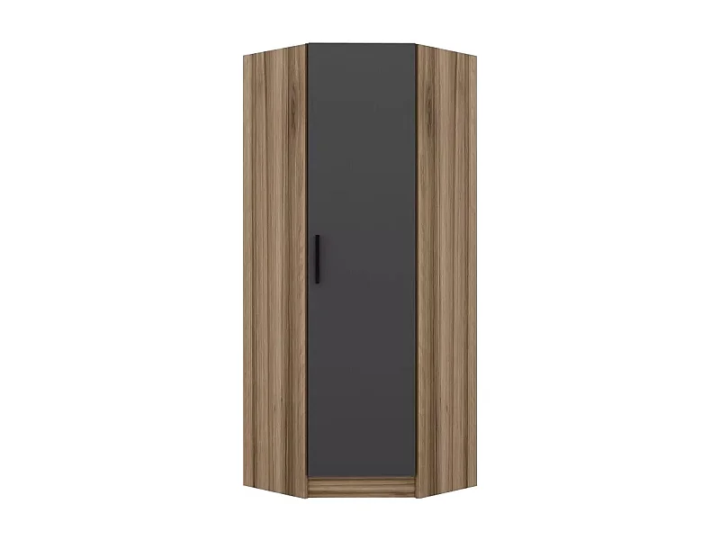 Armario Kale Corner 1-210 color roble puerta antracita 74x210x52 cm