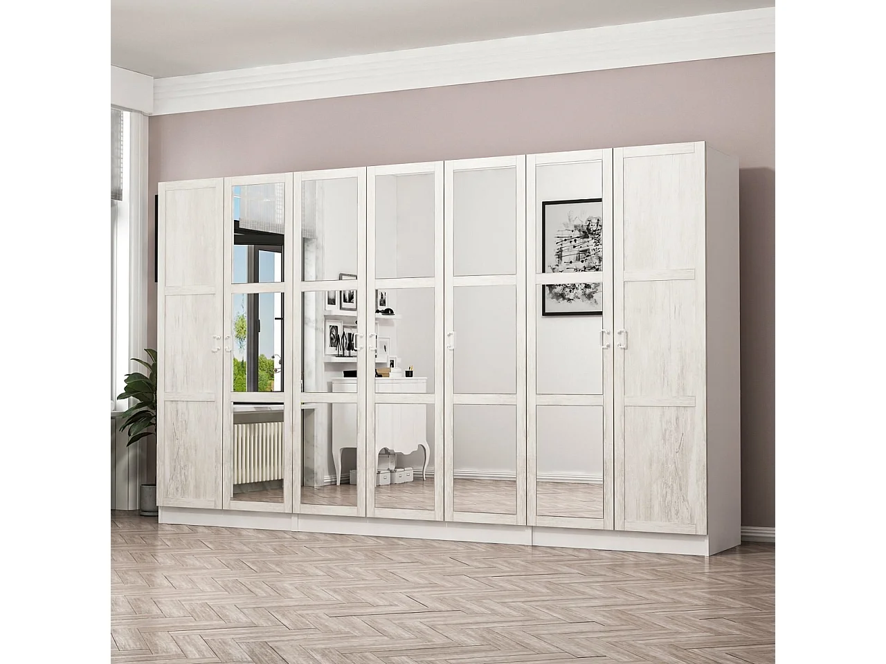 Armario Kale Country-3849 blanco 315x210x52 cm