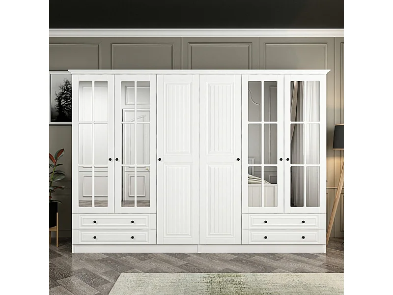 Armario Kale Mebran-4020 blanco 225x190x52 cm