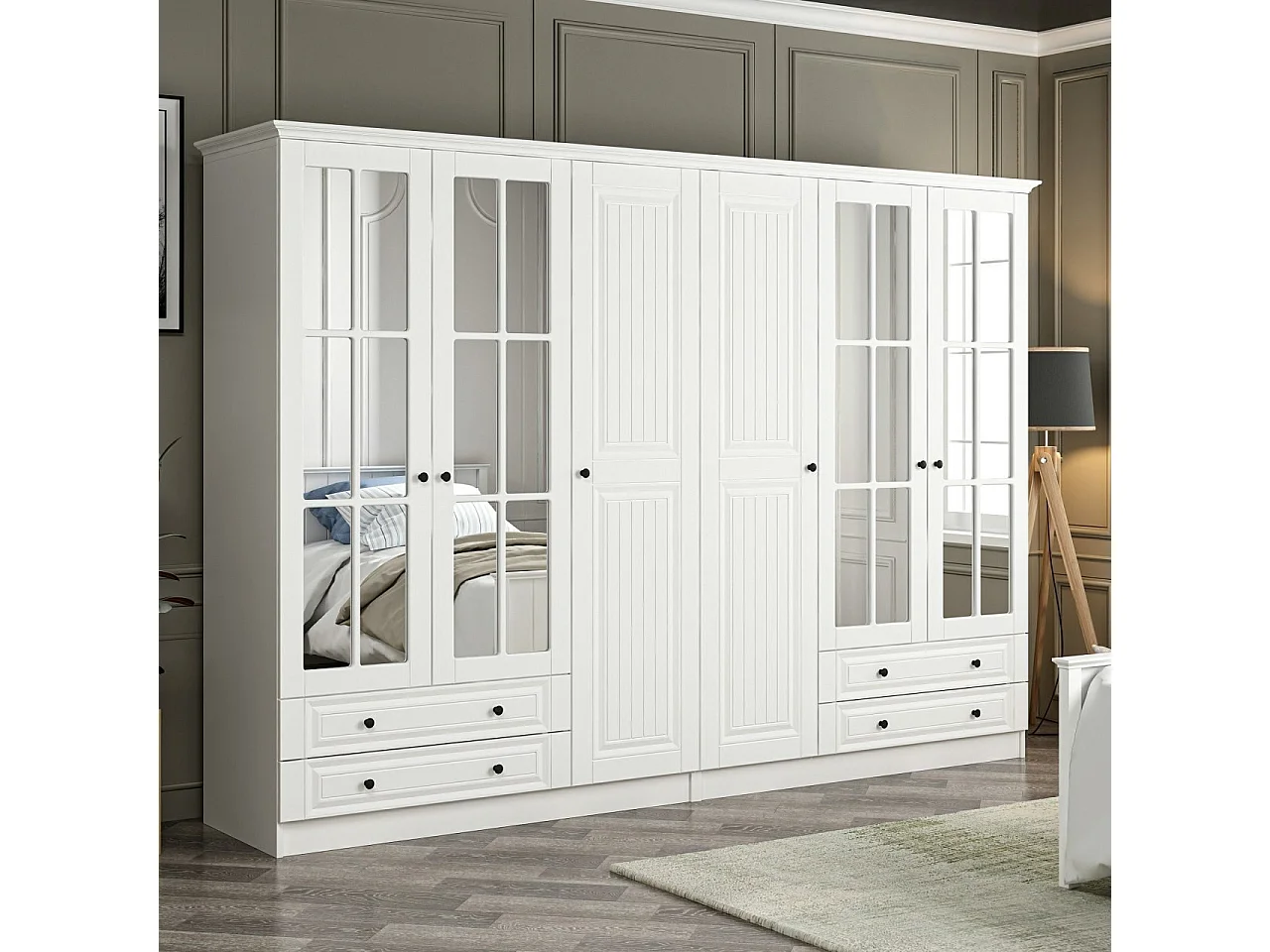 Armario Kale Mebran-4020 blanco 225x190x52 cm