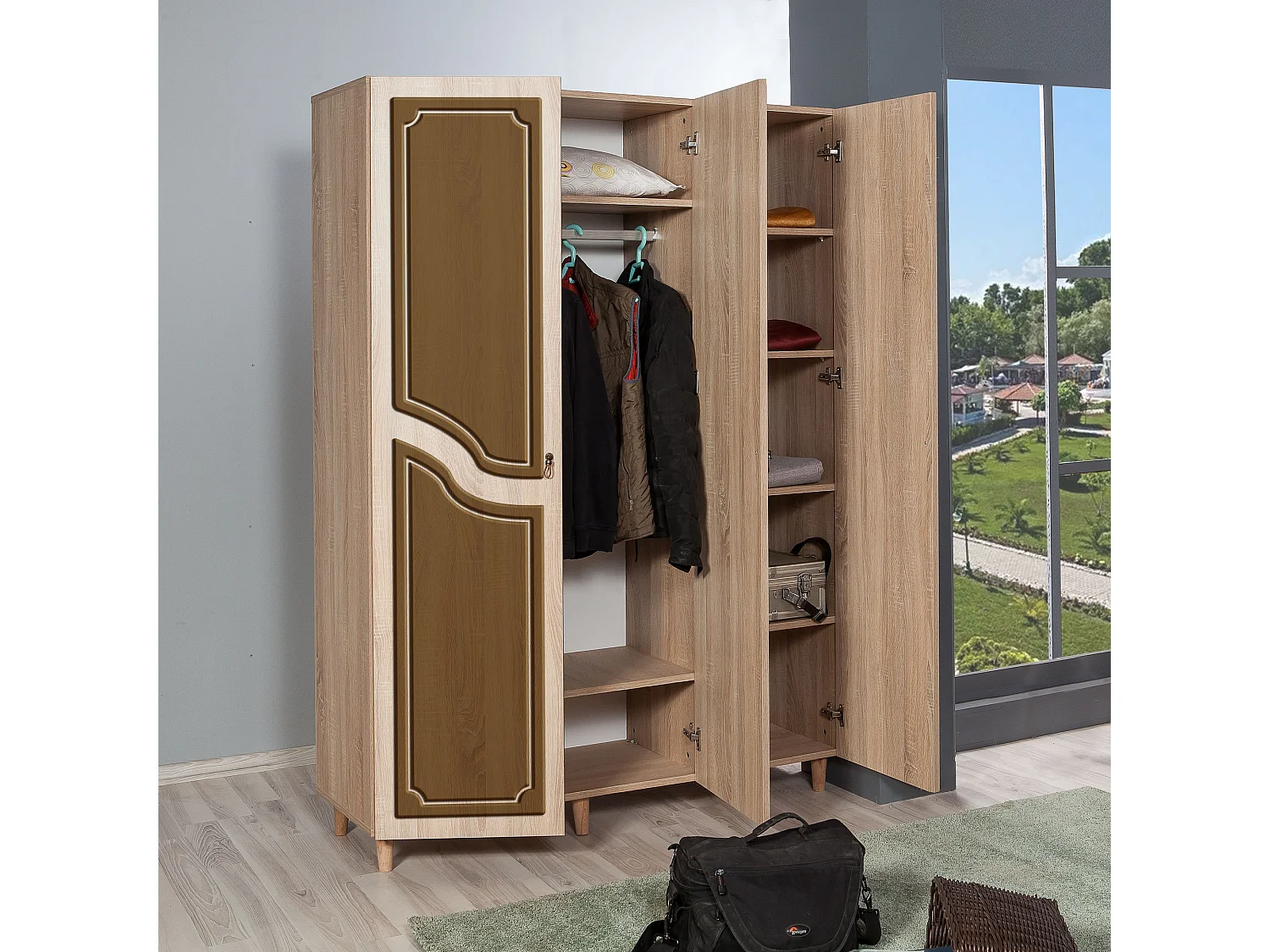 Armario MODE-622 sonoma color roble 135x192x52 cm