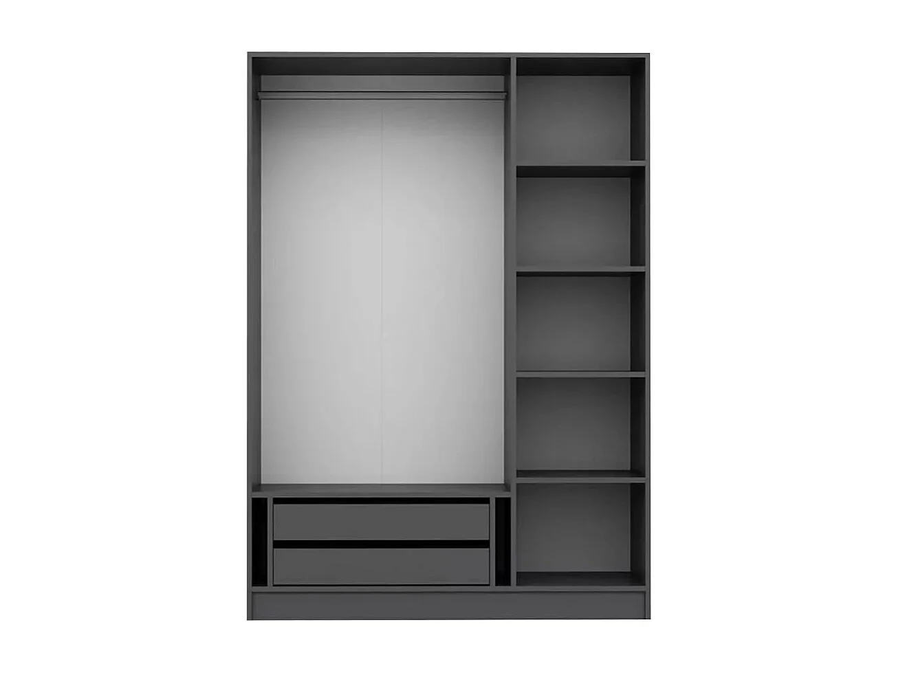 Armario Kale 135-190 antracita 135x190x52 cm