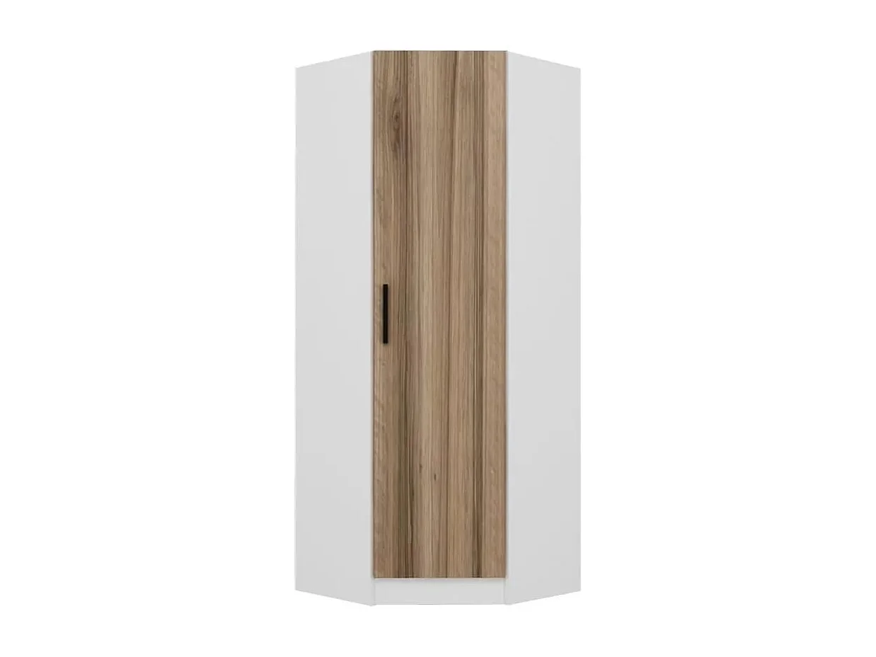 Armario Kale Corner-190 blanco puerta color roble 74x190x52 cm