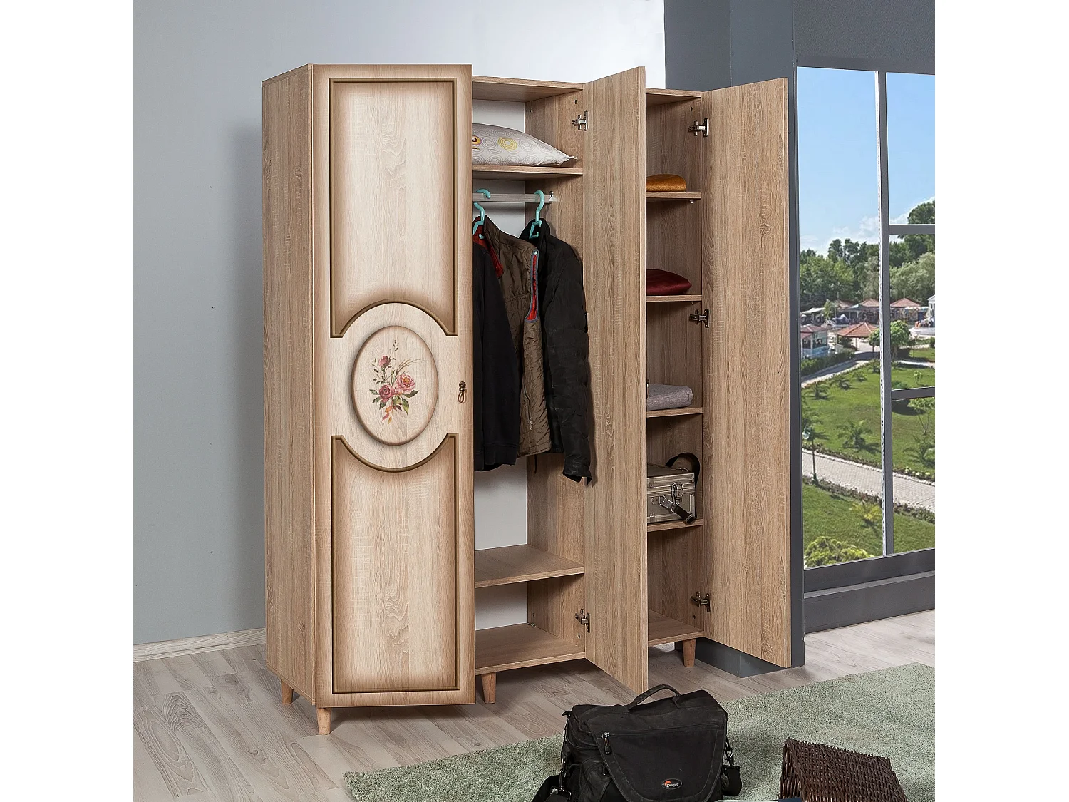 Armario MODE-420 sonoma color roble 135x192x52 cm