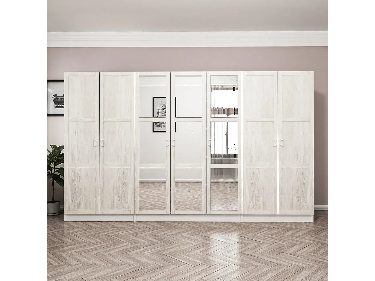 Armario Kale Country-3848 blanco 315x210x52 cm