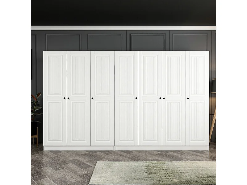 Armario Kale Mebran-4013 blanco 315x190x52 cm