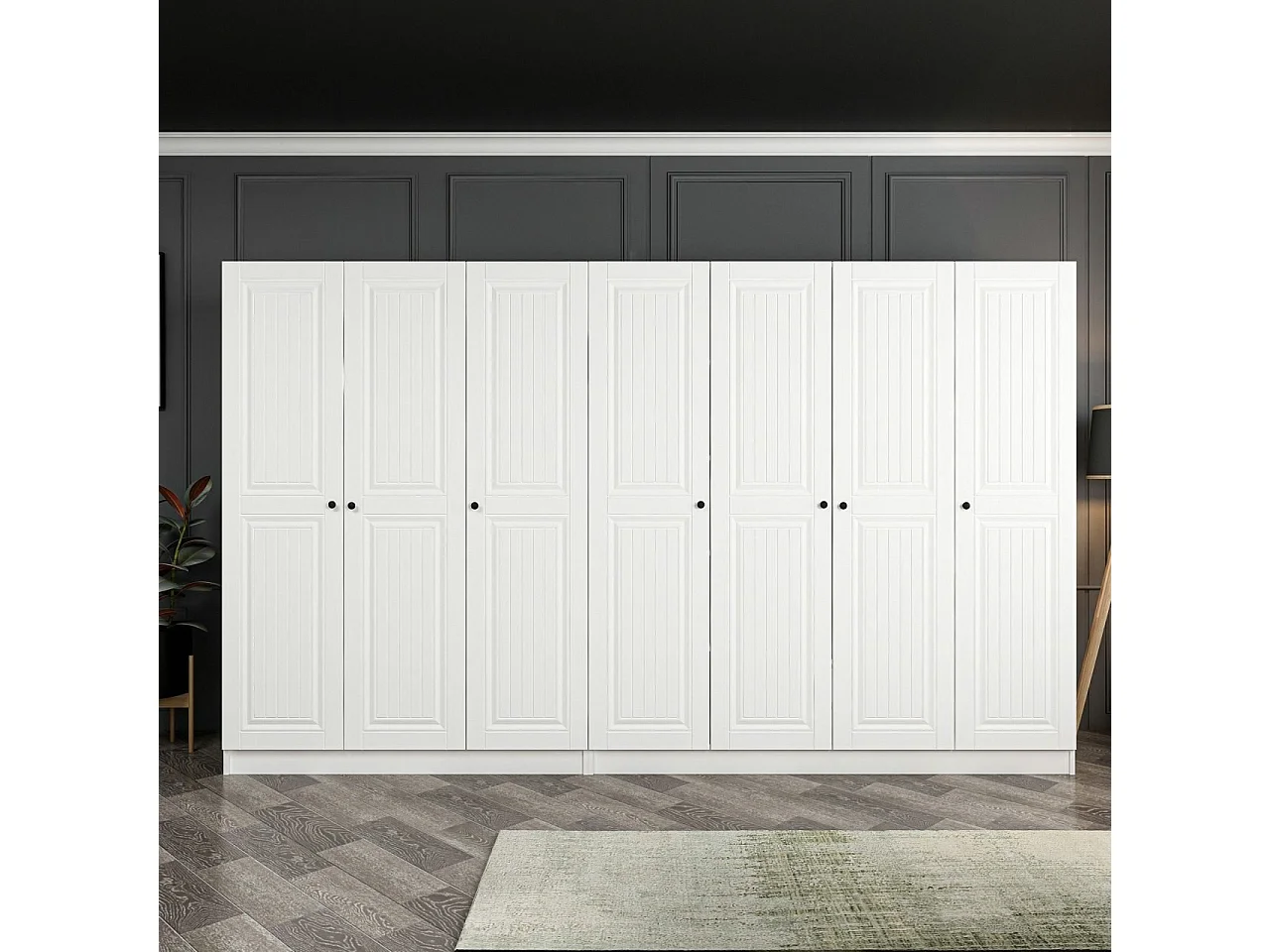 Armario Kale Mebran-4013 blanco 315x190x52 cm