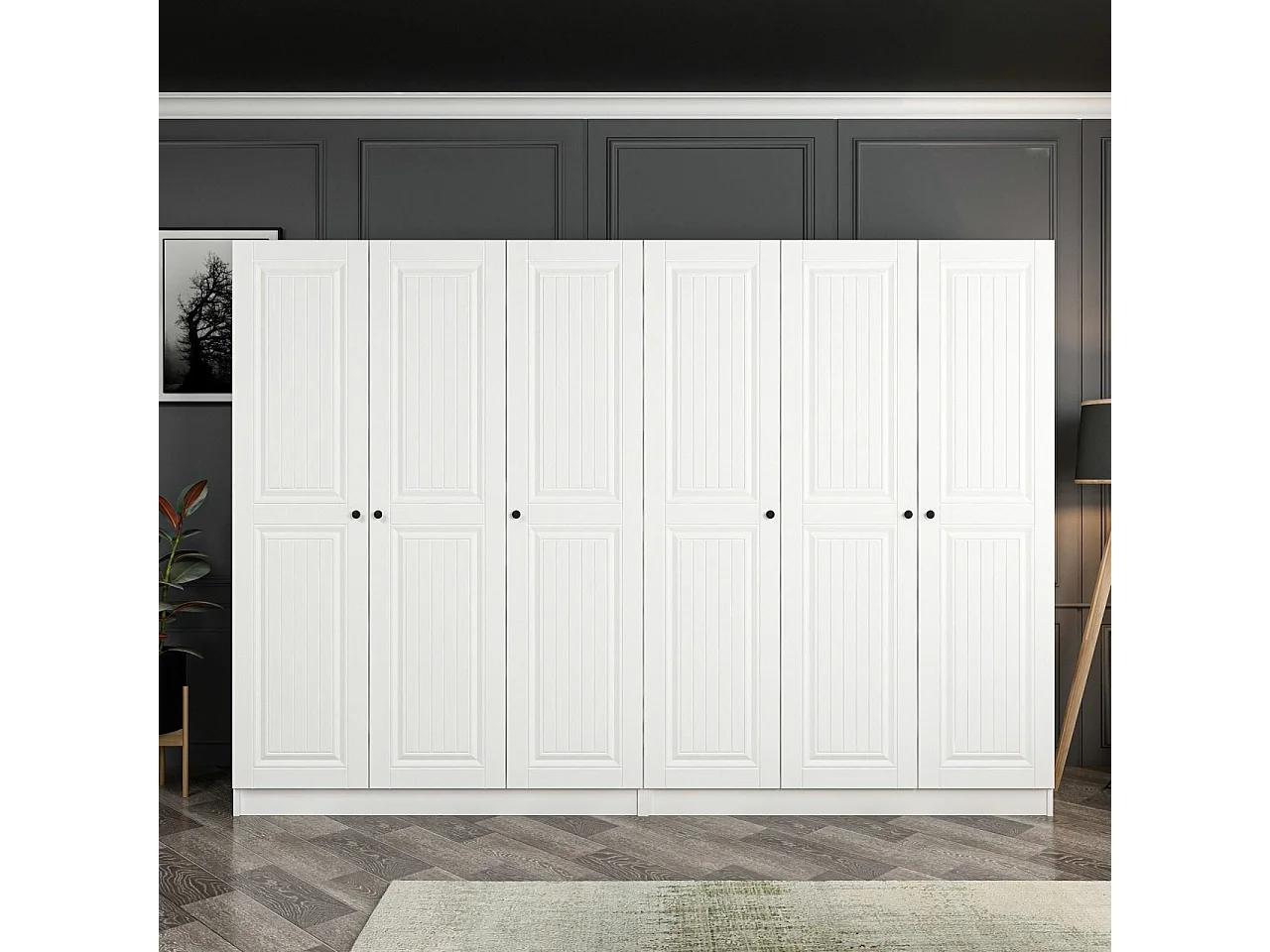 Armario Kale-4775 blanco 270x210x52 cm