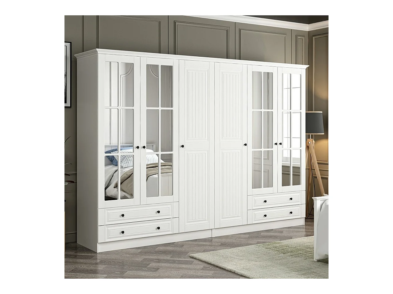 Armario Kale Mebran-4784 blanco 225x210x52 cm