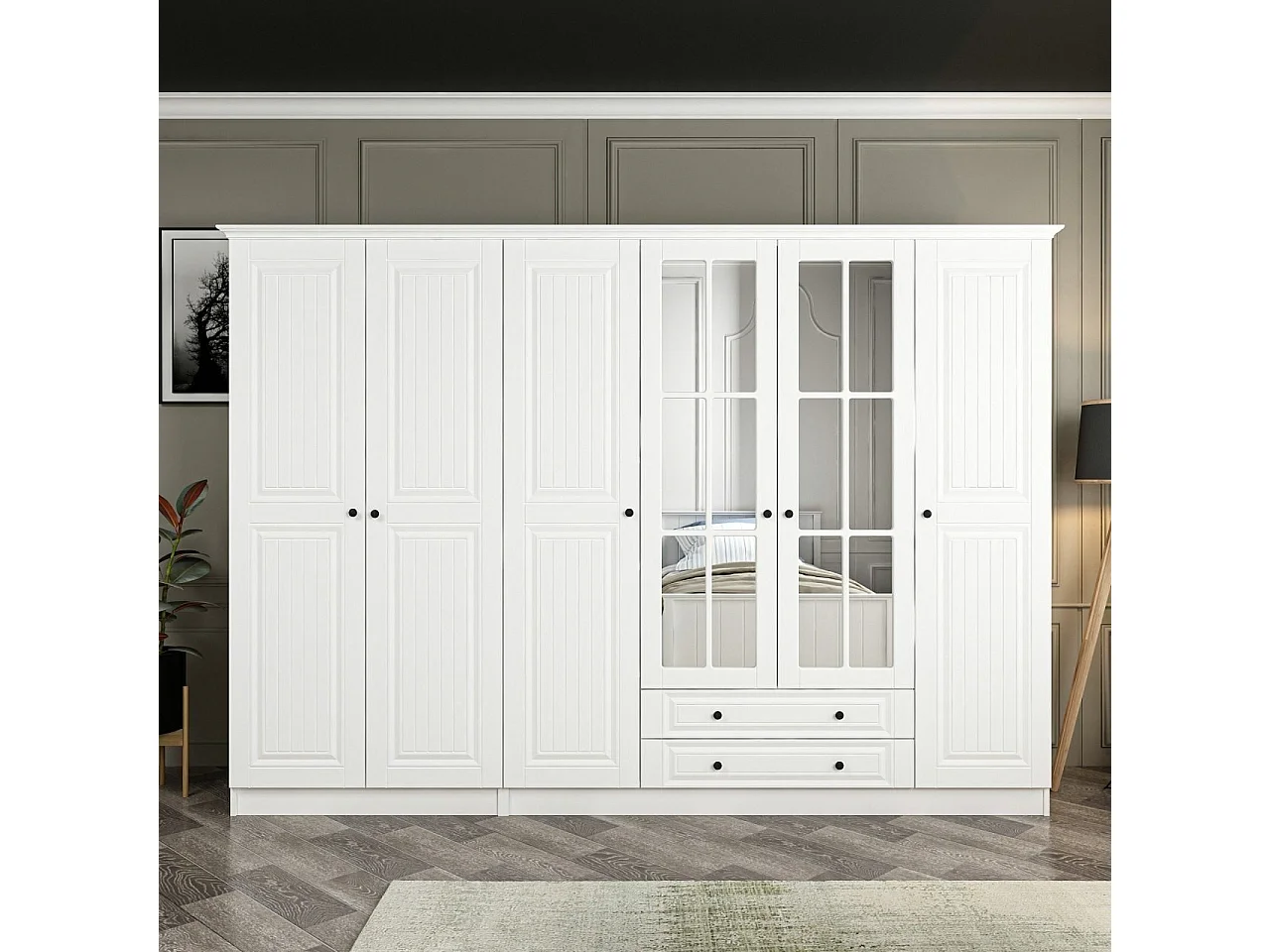 Armario Kale-4019 blanco 270x190x52 cm