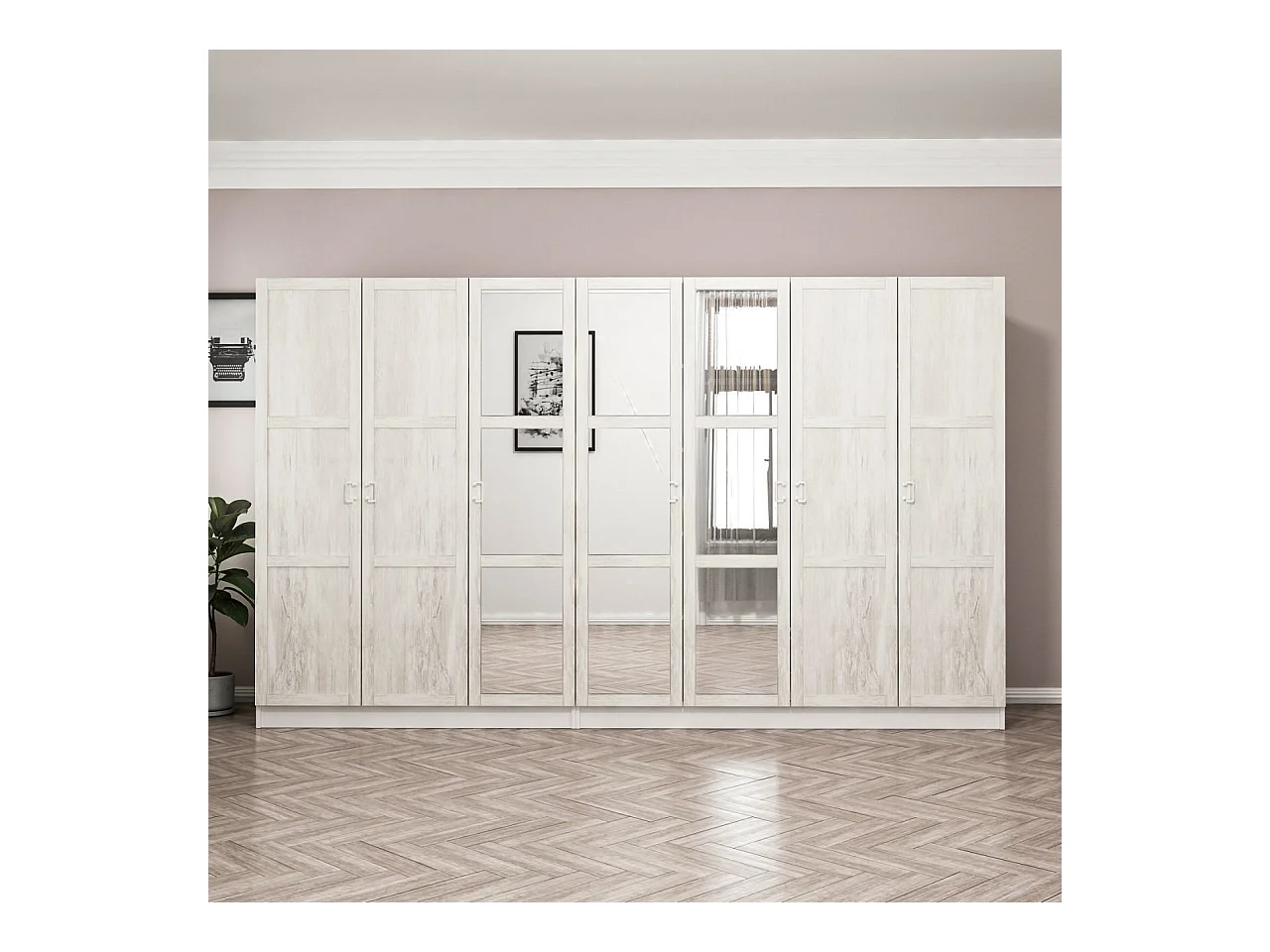 Armario Kale Country-3850 blanco 315x210x52 cm