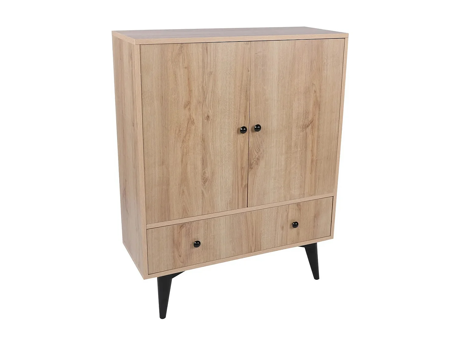 Gabinete multiusos Bern color roble Negro 90x113x35 cm