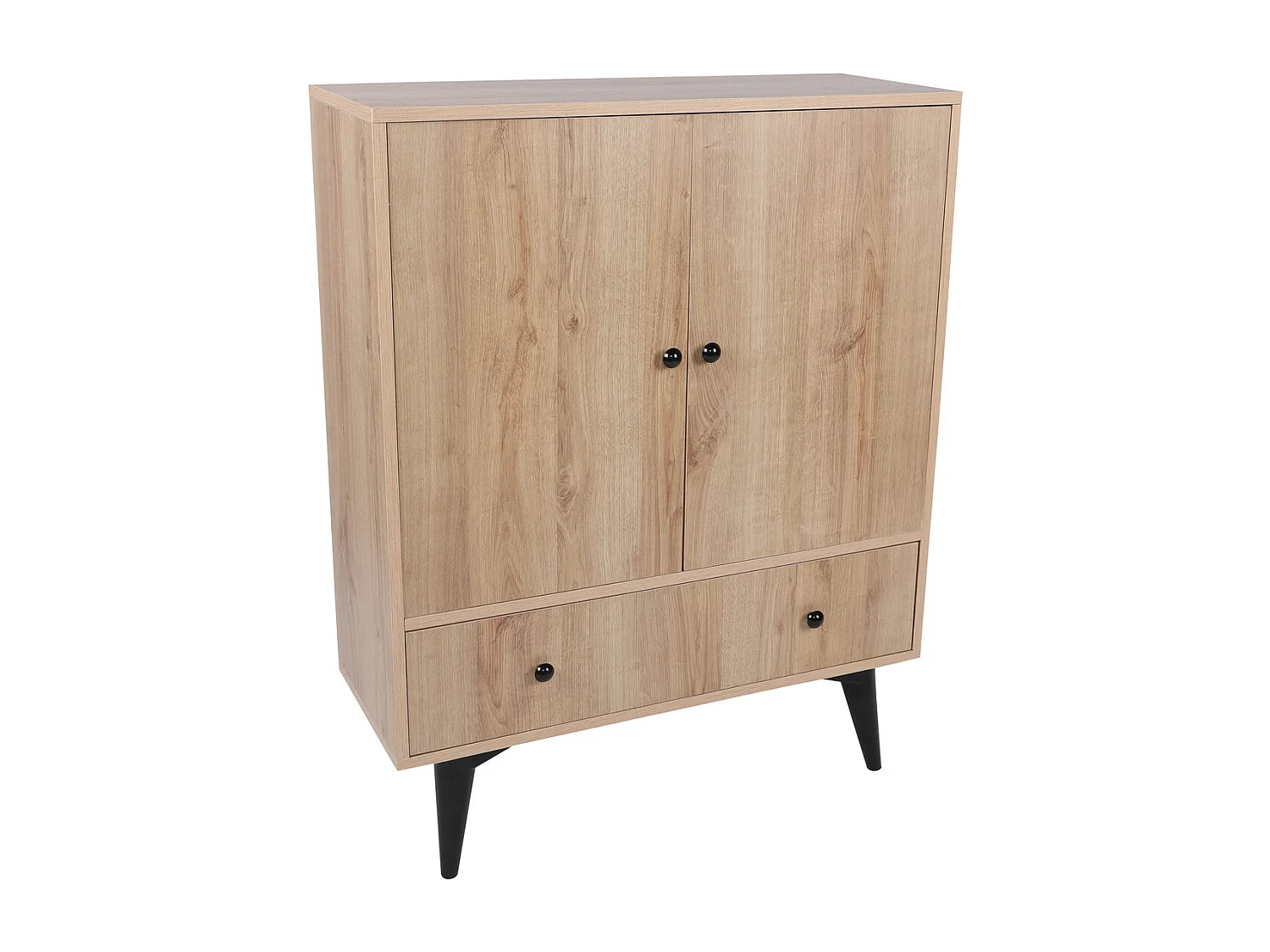 Gabinete multiusos Bern color roble Negro 90x113x35 cm