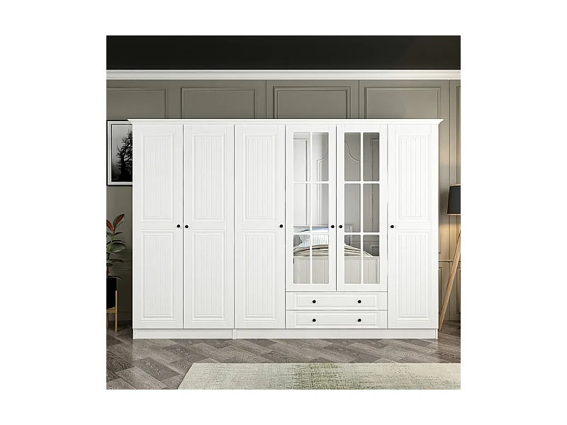 Armario Kale-4783 blanco 270x210x52 cm