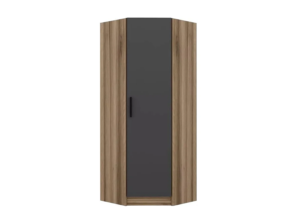 Armario Kale Corner 1-190 color roble puerta antracita 74x190x52 cm