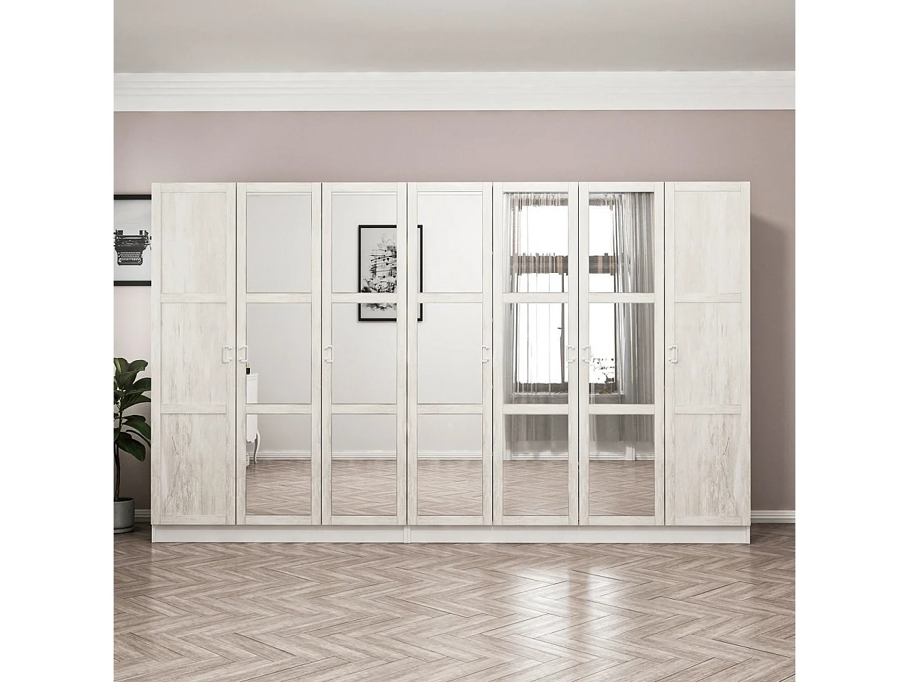 Armario Kale Country-2467 blanco 315x190x52 cm