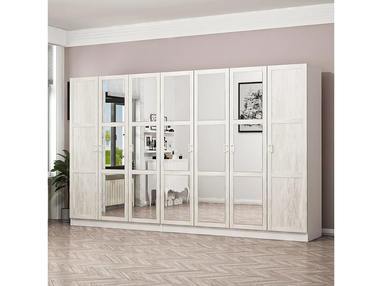 Armario Kale Country-2467 blanco 315x190x52 cm