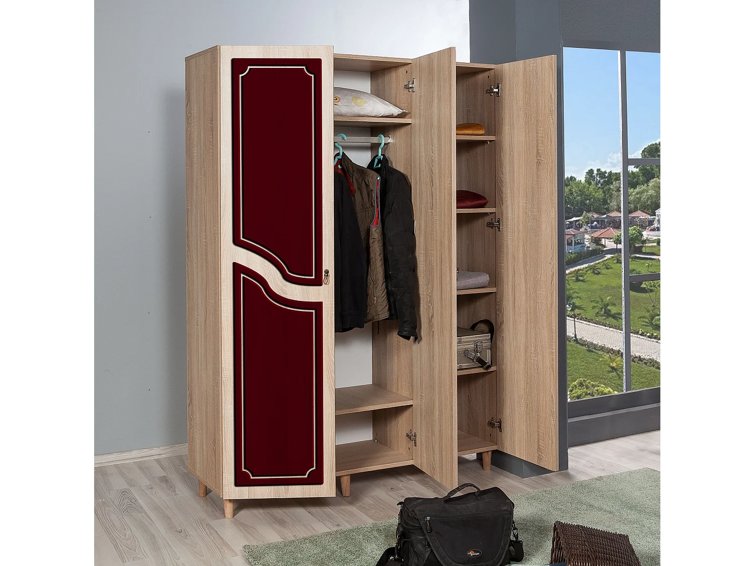 Armario MODE-621 sonoma color roble 135x192x52 cm