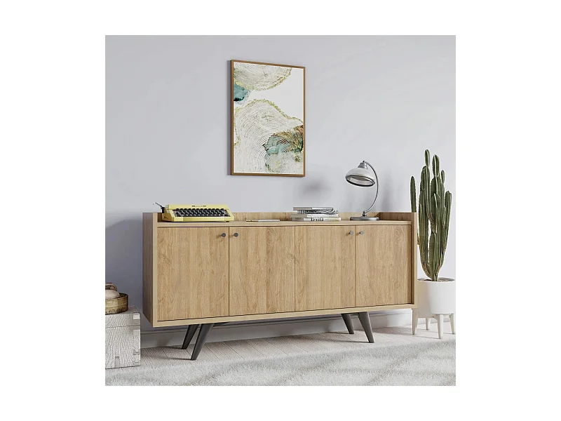 Aparador Lizbon color roble 150x40x75 cm