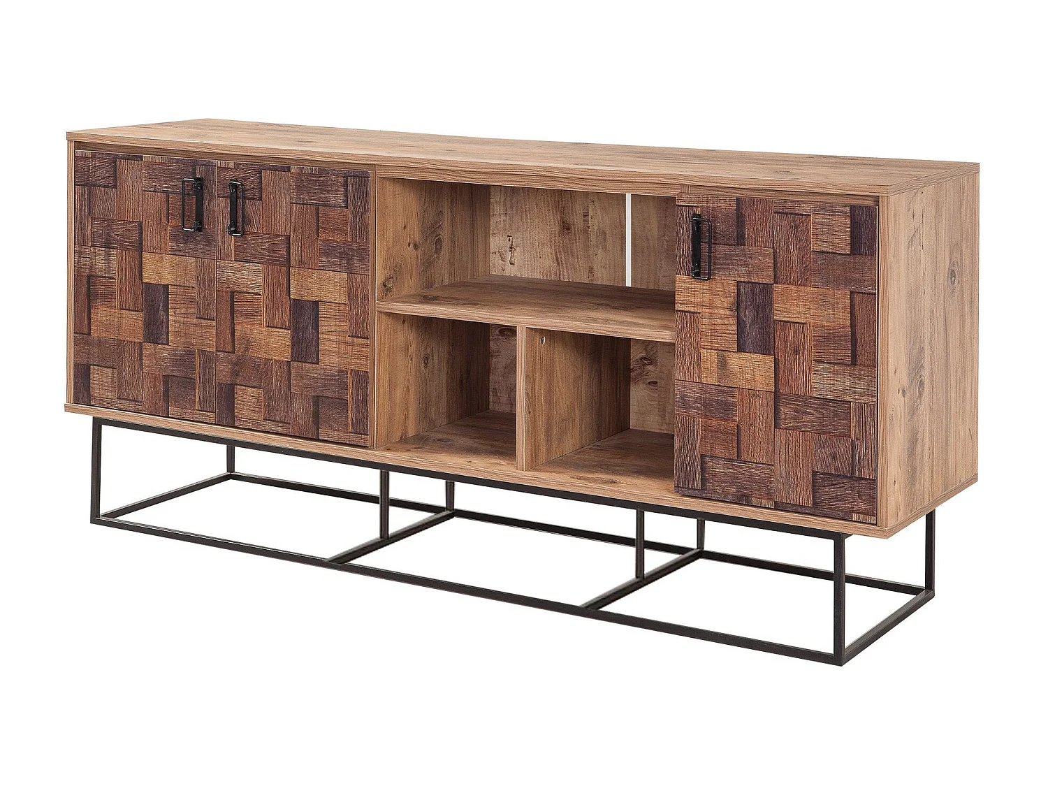 Aparador Quantum Medula-750 color pino atlántico negro 180x40x80 cm