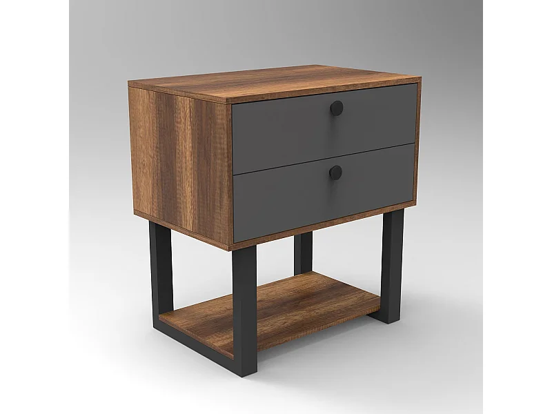 Cajonera MN03-BA antracita color nogal 80x52x85 cm