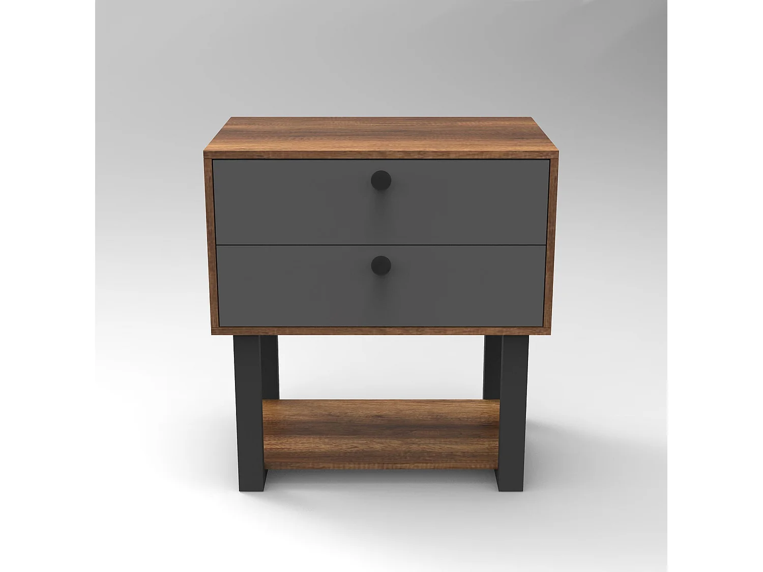 Cajonera MN03-BA antracita color nogal 80x52x85 cm