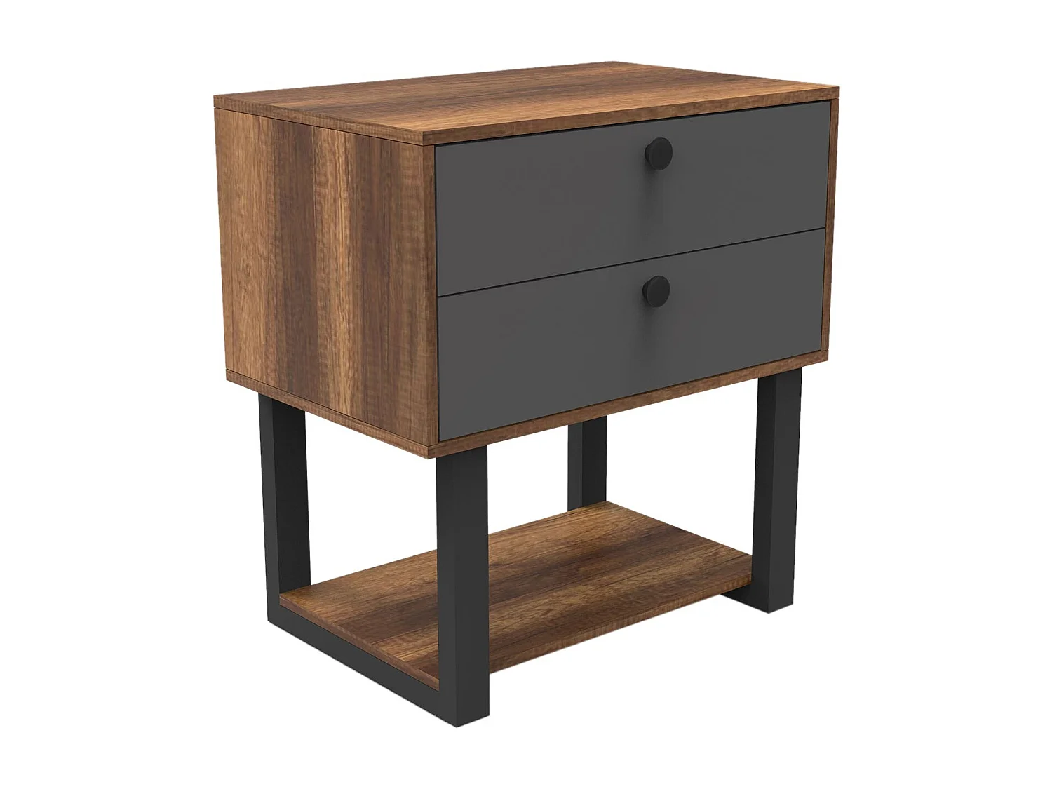 Cajonera MN03-BA antracita color nogal 80x52x85 cm