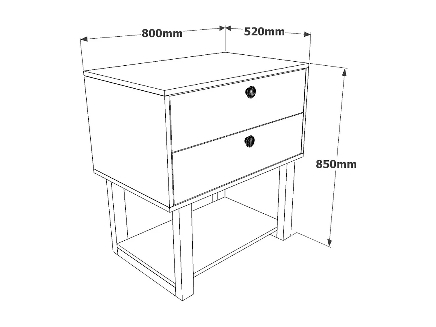 Cajonera MN03-BA antracita color nogal 80x52x85 cm