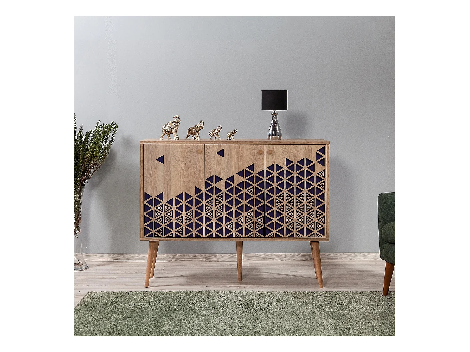 Aparador MEGA-123 sonoma color roble 120x36x90 cm