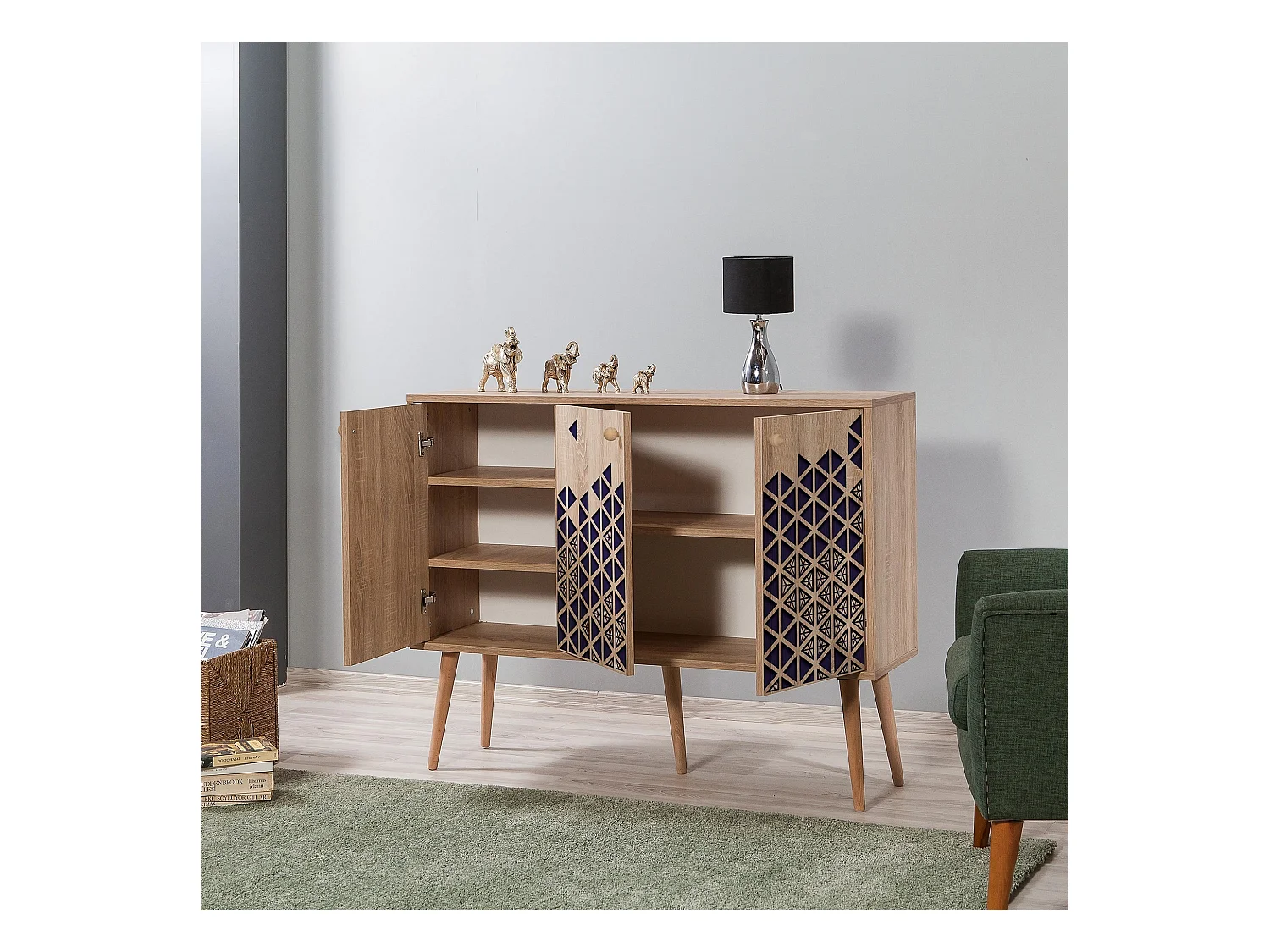 Aparador MEGA-123 sonoma color roble 120x36x90 cm