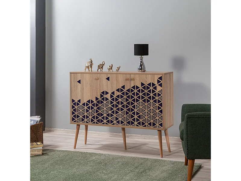 Aparador Moderno – 120 x 90 x 36 cm – Carvalho Sonoma – Melamina