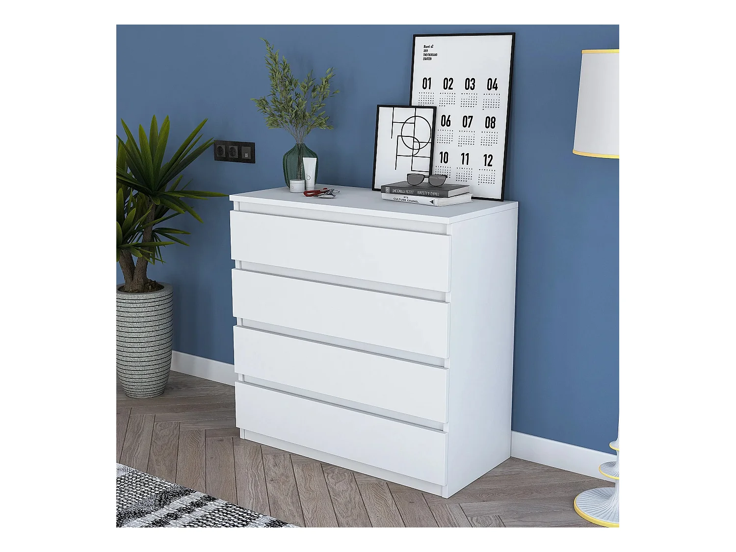 Cómoda BE102 2431 Blanco 80x47x97.8 cm