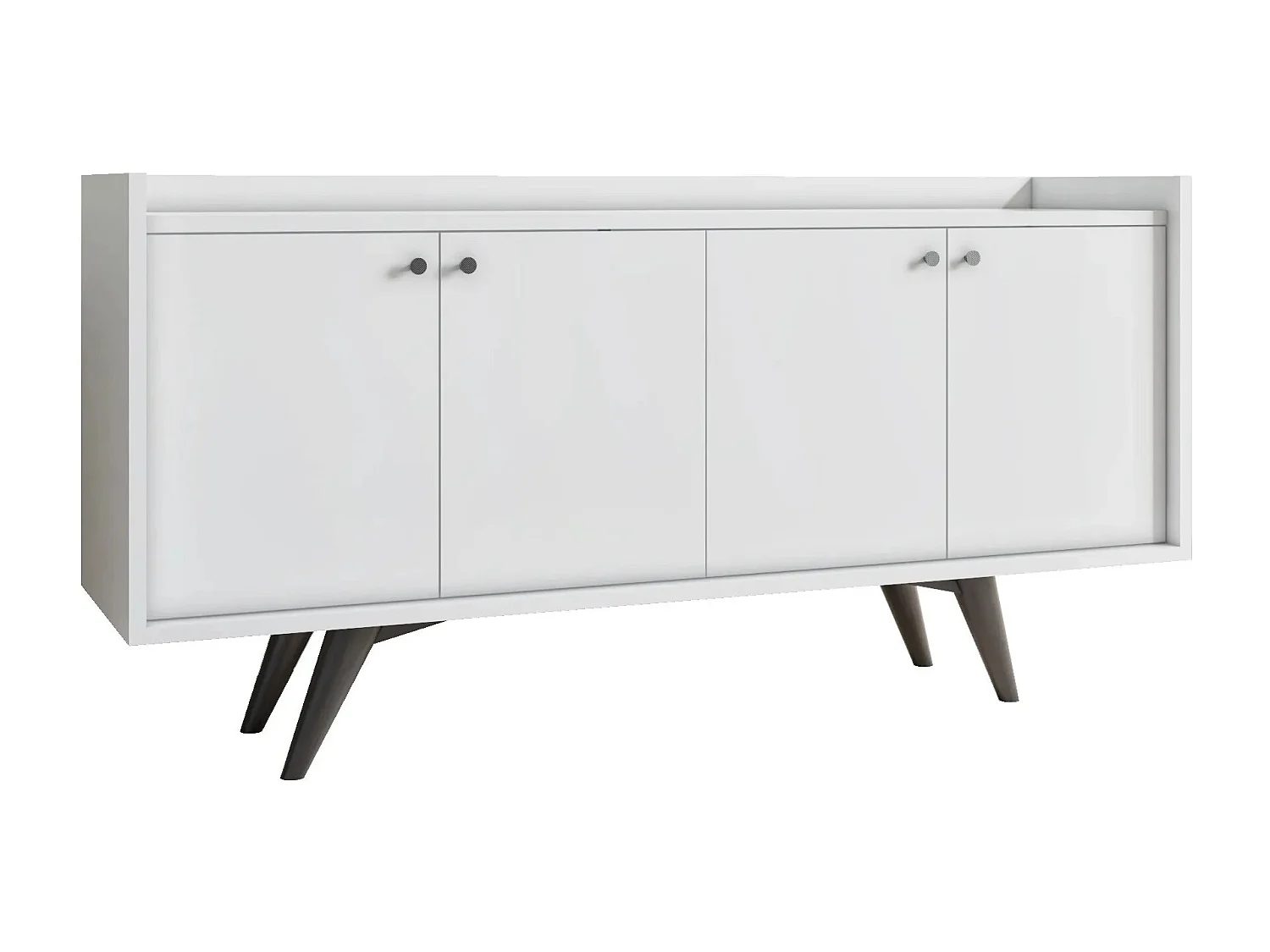 Buffet – 150 cm x 75 cm x 40 cm – Blanc – Panneau de particules mélaminé