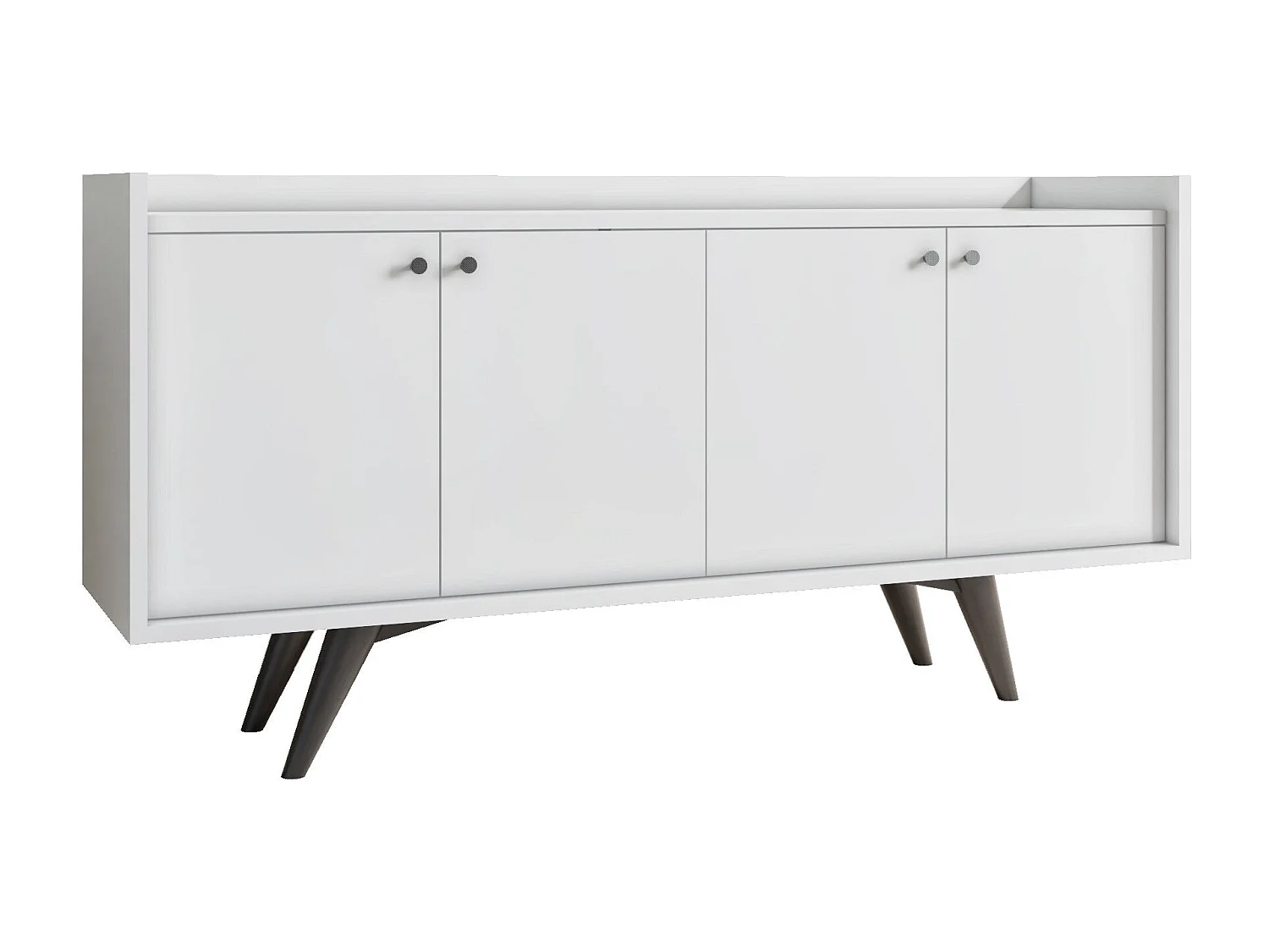 Buffet – 150 cm x 75 cm x 40 cm – Blanc – Panneau de particules mélaminé