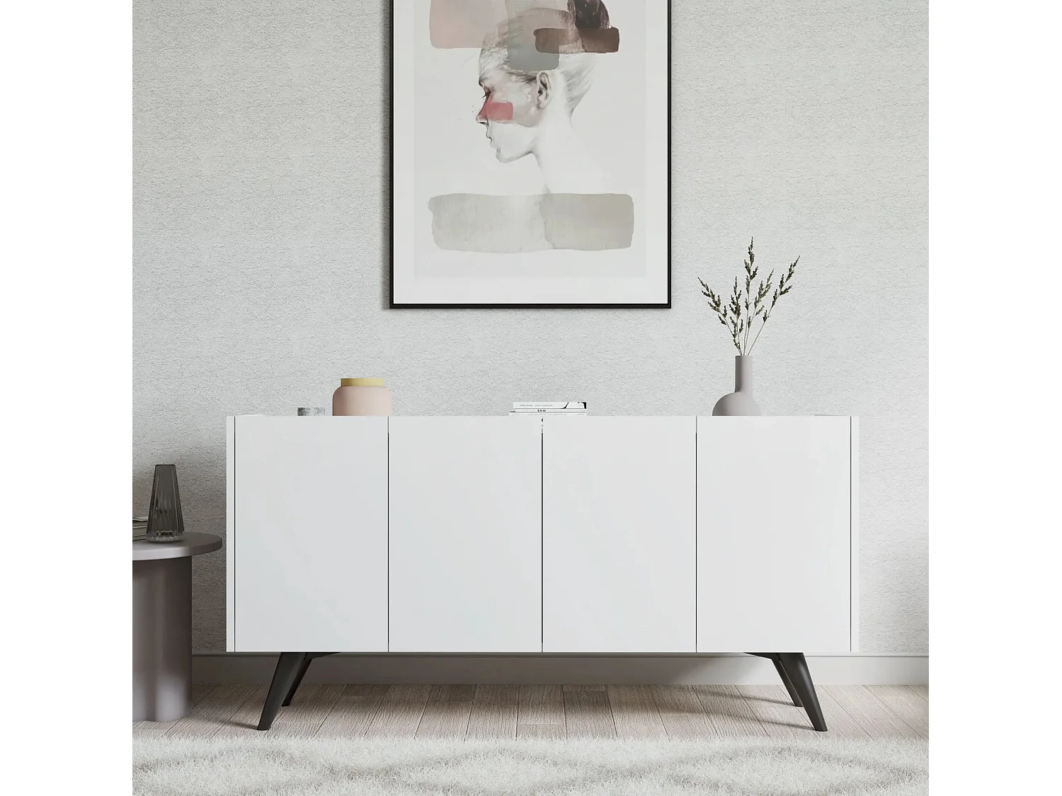 Aparador – 150 cm – Branco – MDF revestido de melamina