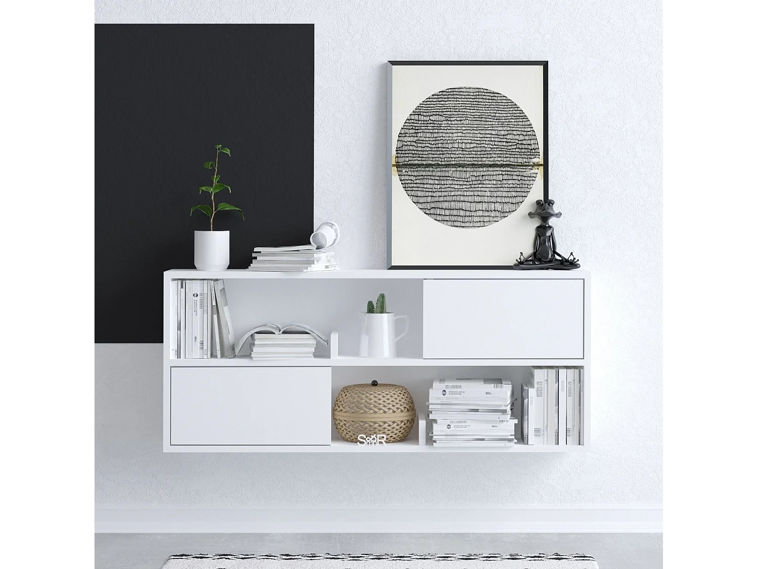 Aparador – 120 cm x 50 cm x 22 cm – Branco – Painéis de partículas revestidos em melamina