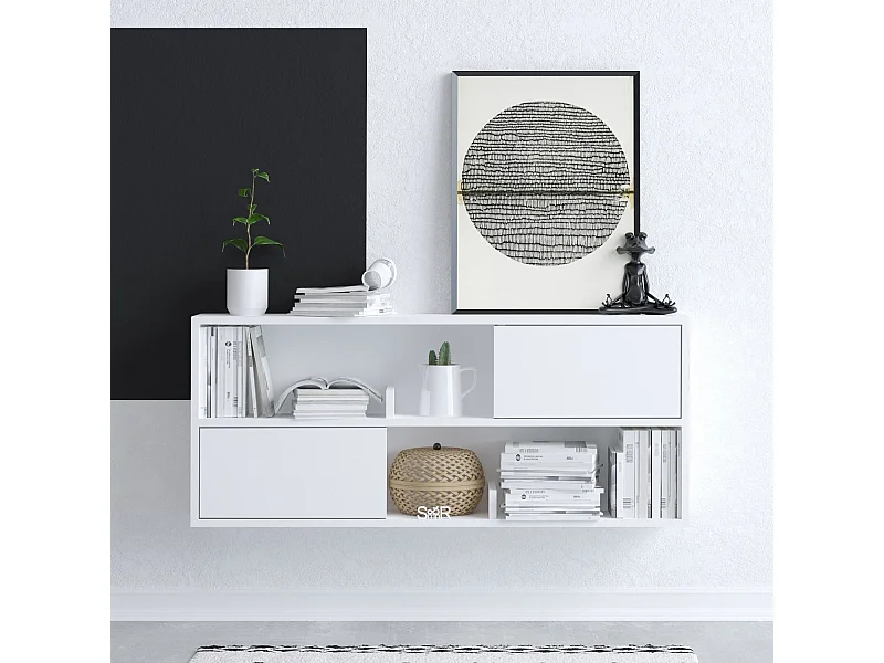 Aparador – 120 cm x 50 cm x 22 cm – Branco – Painéis de partículas revestidos em melamina