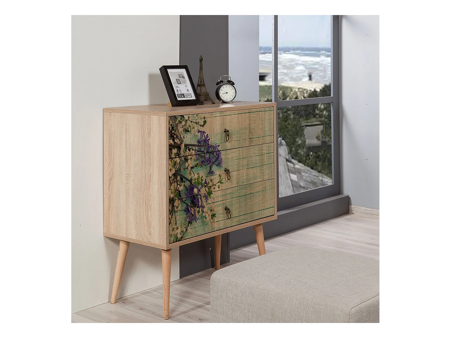 Cómoda Trio-727 sonoma color roble 80x40x90 cm