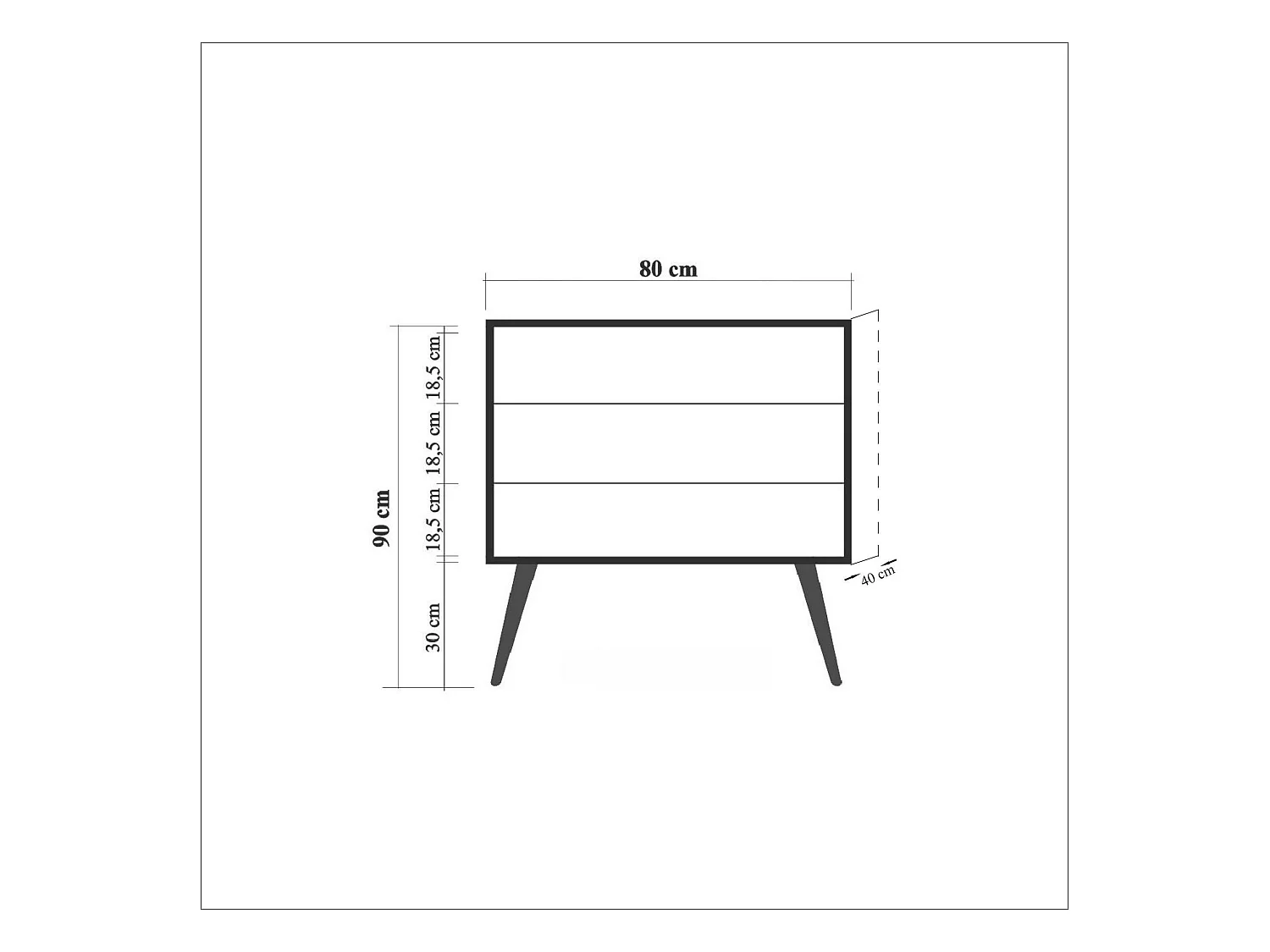 Cómoda Trio-727 sonoma color roble 80x40x90 cm