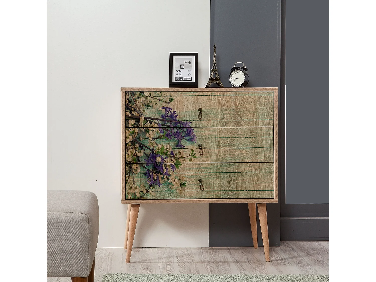 Cómoda Trio-727 sonoma color roble 80x40x90 cm