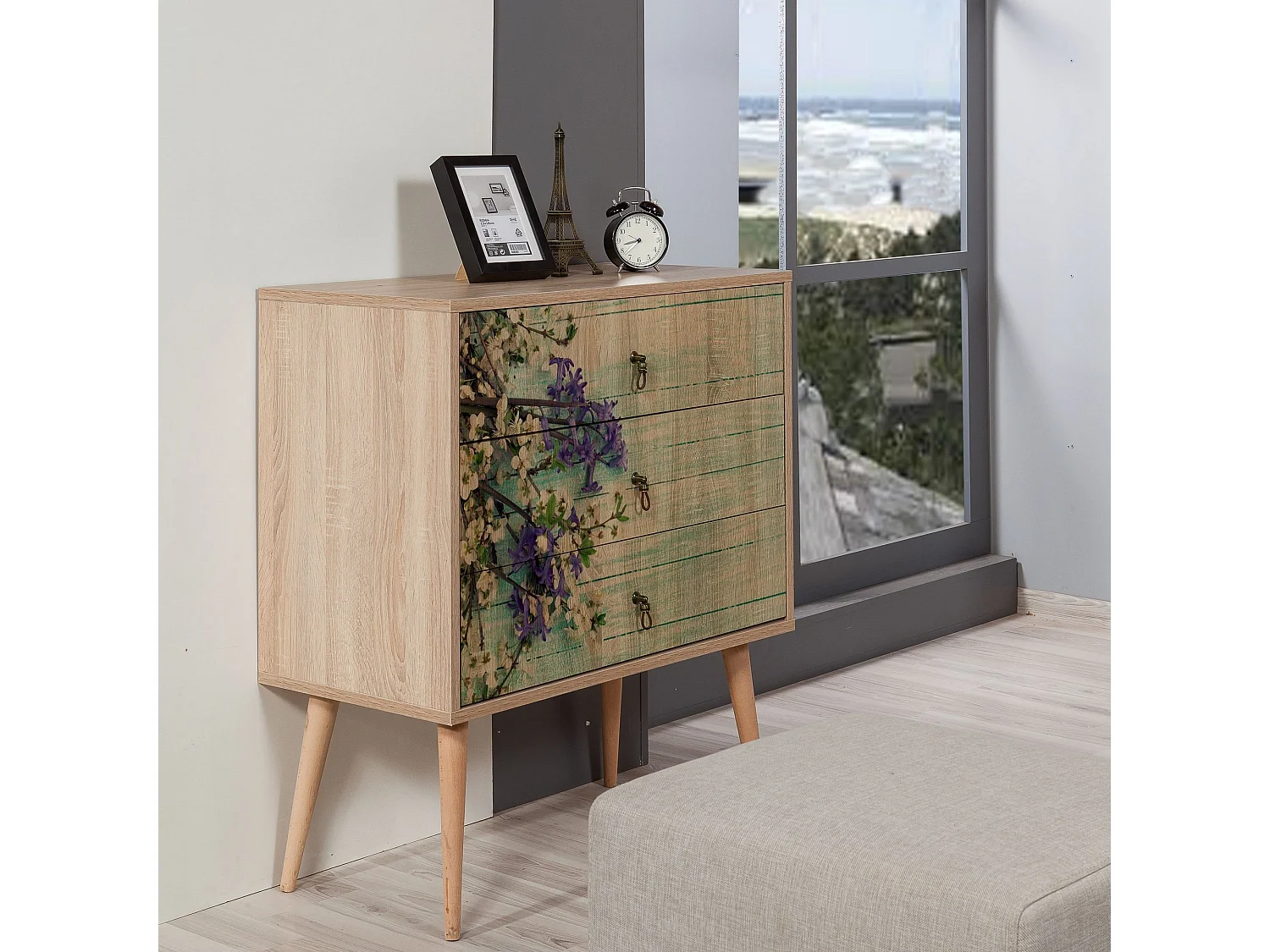 Cómoda Trio-727 sonoma color roble 80x40x90 cm