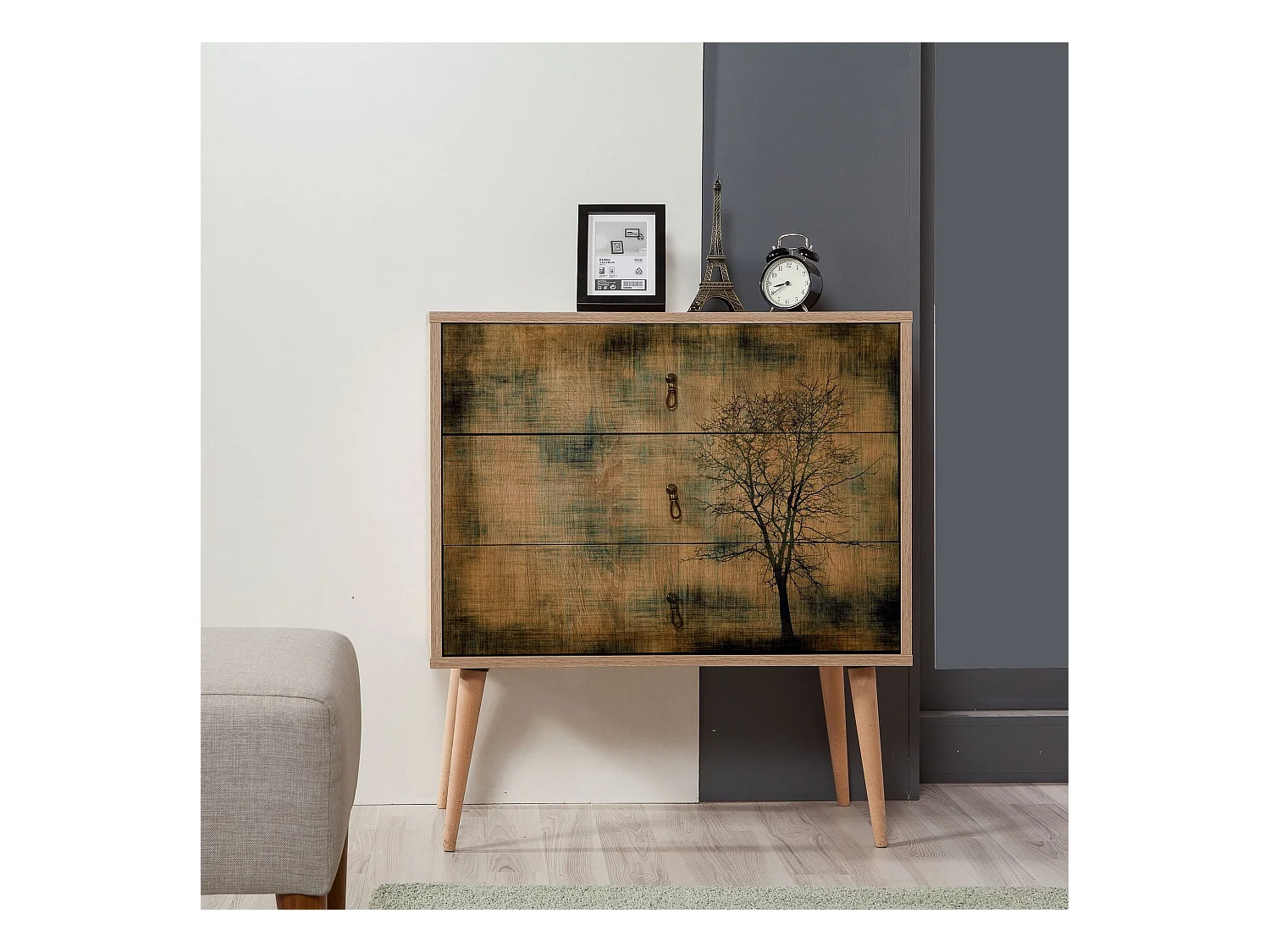 Cómoda Trio-729 sonoma color roble 80x40x90 cm